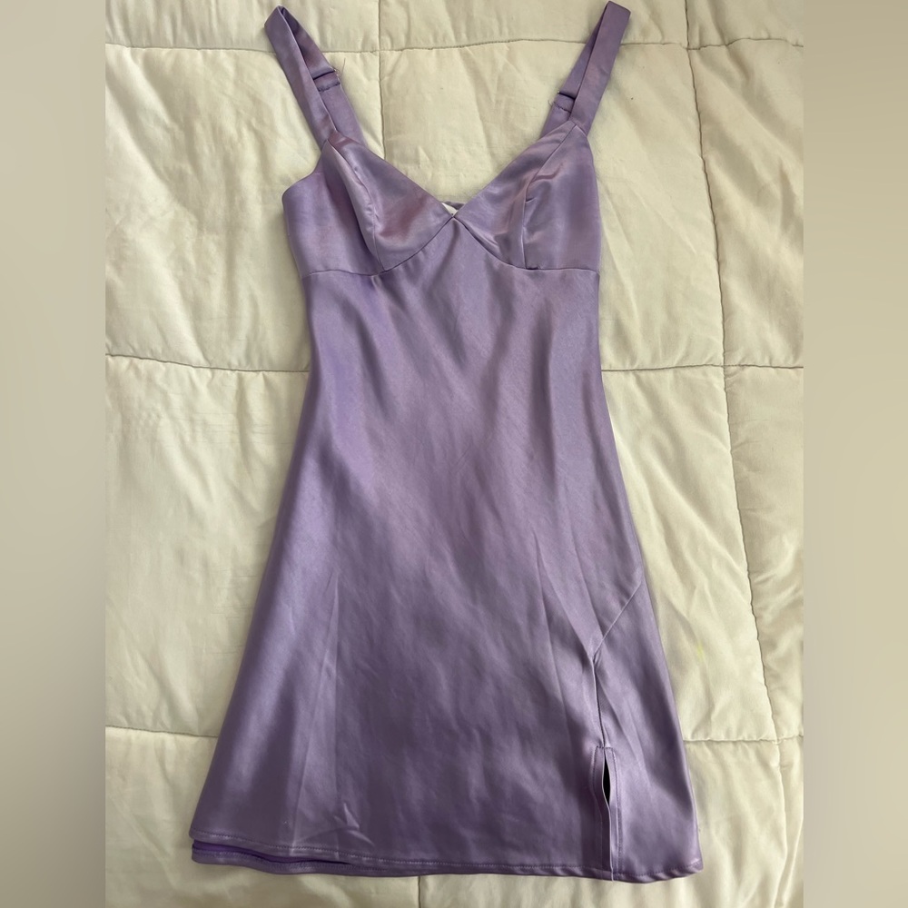 Princess Polly silky lavender mini dress